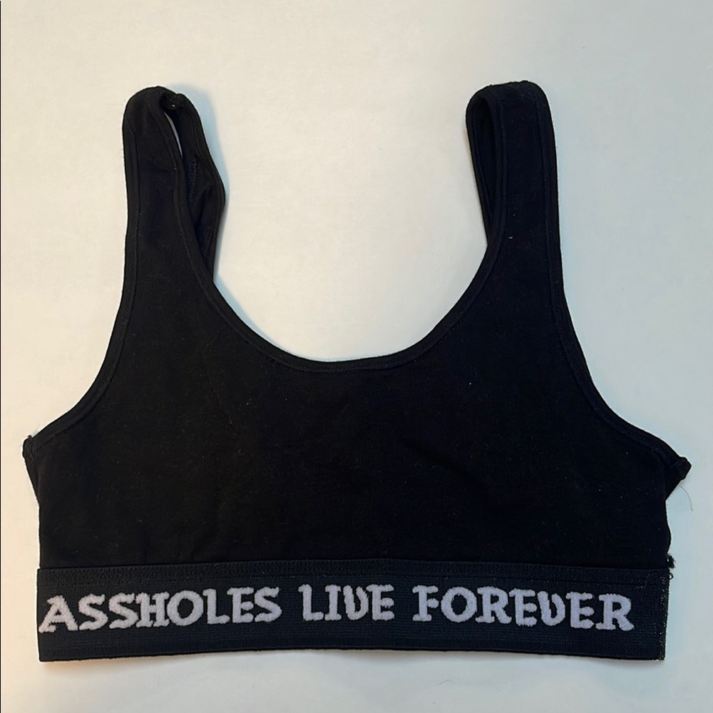 Black Graphic Sports Bra